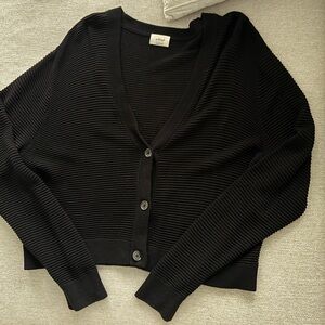 Wilfred Black Ribbed Cardigan